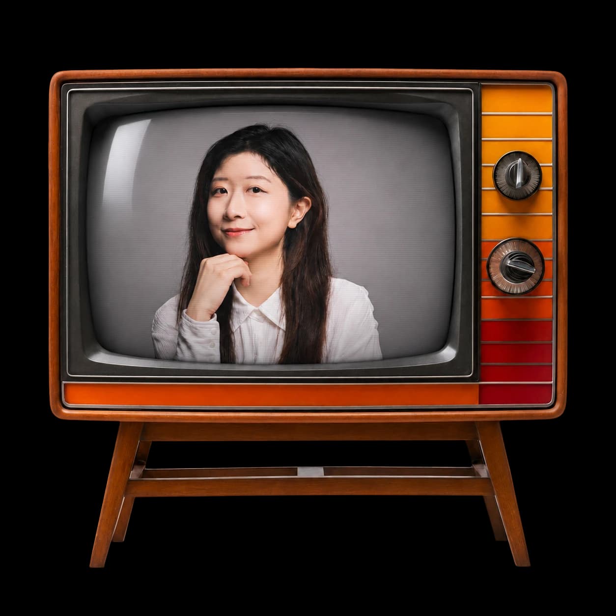 Norah Yang on a television screen